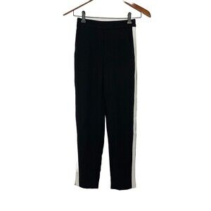 J.Crew Dress Pants Women's 00 Jamie Tuxedo Stripe Black White Stripe NWT